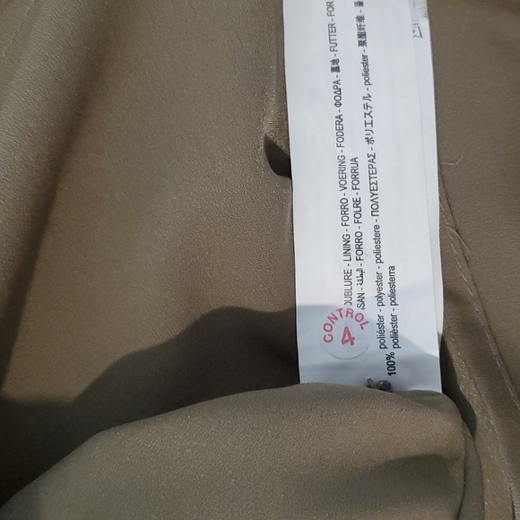 Zara Olive Green Linen Cut Out Mini Dress Size XS - Picture 10 of 12